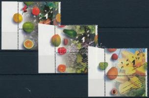 Gyümölcsök ívszéli tabos sor Fruits margin stamp with tab