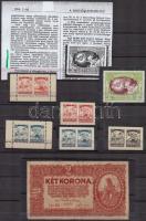 1924-1936 Hesshaimer bélyegtervei Aratós párok piros-kék + egy bankjegy