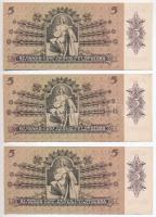 1939. 5P (3x) közeli sorszámok T:I-,II