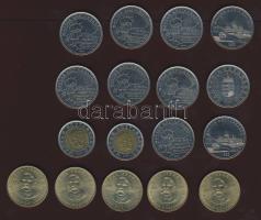 2002. 100Ft "Kossuth" (2x) + 2003. 20Ft "Deák" (5x) + 2004. 50Ft "EU" (1x) + 2005. 50Ft "Nemzetközi Gyermekmentő Szolgálat" (7x) + 2006. 50Ft "1956" (2x) T:2 Összesen 17db!
