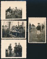 cca 1930-1940 Vadásznők, 4 db fotó, 9×6,5 cm