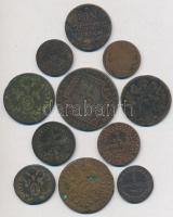 Ausztria 1800-1816. 11db-os rossz minőségű rézpénz tétel 1kr-15kr-os névértékekben T:III,III- Austria 1800-1816. 11pcs of copper coins in bad condition in the range of 1 Kreuzer - 15 Kreuzer of face values C:F,VG
