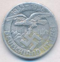 Német Harmadik Birodalom 1936. Deutschland ist frei / Ein Schilling spende für ein freies Österreich (Németország szabad / Adakozzon egy schillinget a szabad Ausztriáért) Al zseton (23,5mm) T:2- German Third Reich 1936. Deutschland ist frei / Ein Schilling spende für ein freies Österreich (Germany is free / Donation of one schilling for a free Austria) Al token (23,5mm) C:VF