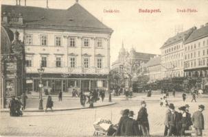 Budapest V. Deák Ferenc tér, villamosok, M. T. és F. I. Koch és Pór kiadása (EK)