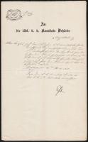 1858 Szekszárd, A tolnai császári és királyi vármegyei hatóság által Mosonmagyaróvárra címzett levél, adásvételről