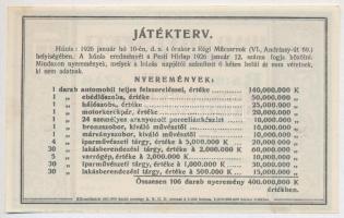 Budapest 1926. "Iparművészeti Sorsjegy az Országos Magyar Iparművészeti Társulat Jubileumi Kiál...