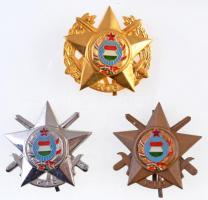 ~1960-1970. Katonai Tízpróba (KTP) arany, ezüst, bronz fokozata, zománcozott jelvények (6x) aranyból 2xklf T:1-,2