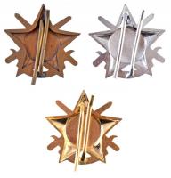 ~1960-1970. "Katonai Tízpróba (KTP)" arany, ezüst, bronz fokozata, zománcozott jelvények (...