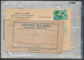 1940 Patika témájú levelezőlap alkalmi bélyegzéssel + gyógyszeres tasak