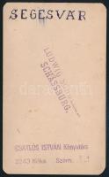 cca 1870-1890 Segesvári óratorony, keményhátú fotó, Ludwig Schuller segesvári műterméből, hátoldalán...