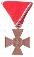 1939. Magyar Bronz Érdemkereszt Br kitüntetés, hamisítvány, modern mellszalaggal T:2 Hungary 1939. Hungarian Bronze Merit Medal Br decoration, fake with modern ribbon C:XF