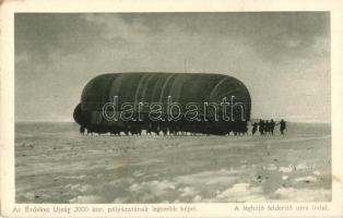 Léghajó felderítő útra indul; Az Érdekes Újság kiadása / WWI Hungarian military, airship