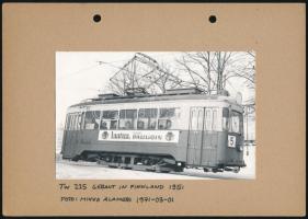 1971 TW 225/ BW 651 villamosok fotó, Mikko Alameri, kartonra ragasztva, feliratozva, német nyelven, ...