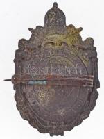 1917. "XV. Benedek pápa" Zn jelvény (27x43mm) T:2,2- patina