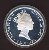 Ausztrália 2000. 5$ Ag "Sydney olimpia-ausztrál térkép" T:PP Eredeti díszdobozban!