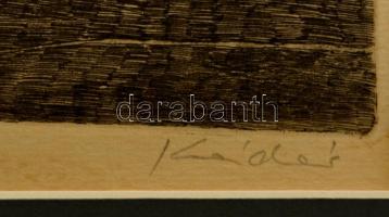 Kádár György (1912-2002): Csendélet gyertyával. Rézkarc, papír, jelzett, 28×24 cm