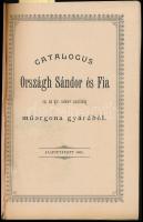 1899 Országh Sándor és Fia Műorgona Gyárának a katalógusa, Bp., Engel S. Zsigmond-ny., az elülső bor...