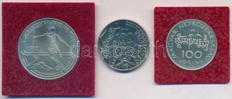1982. 100Ft Cu-Ni "Labdarúgó Világbajnokság 1982" eredeti MNB tokban tanúsítvánnyal + 1984...