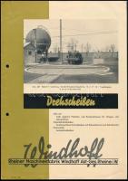 cca 1920-1930 Drehscheiben Rheiner Maschinenfabrik Windhoff gyár katalógusa, számos fekete-fehér fotóval, német nyelven. Jó állapotban. / cca 1920-1930 Catalogue of Drehscheiben Rheiner Maschinenfabrik Windhoff, with a lot of black and white photographs, in german language, in good condition.
