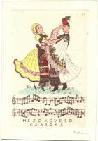 Mezőkövesd, Csárdás / Hungarian folklore dance, music sheet s: P. I. (non PC) (gluemark)