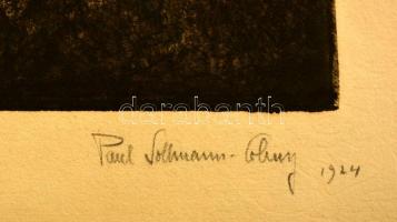 Paul Sollmann (1886-1950) : Rothenburg ob der Tauber 1924. Rézkarc, papír, jelzett, 20×32 cm