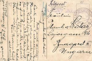 Die K.u.K. Eskadre in See / Austro-Hungarian Navy squadron at sea, 'SM Schiff Budapest' K....