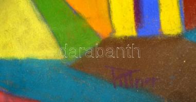 Pittner jelzéssel: Utca részlet. Pasztell, papír, üvegezett keretben, 57×41 cm