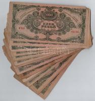 1945. 1000P (100x) túlnyomórészt piros "MNB" bélyeggel, közte kevés bélyeg nélküli T:III,I...