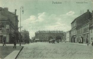 Pardubice, Královská trida / street view, square, Jos. Hyrsls shop (EK)