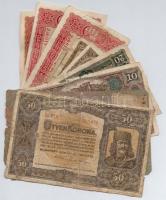 1913-1920. 12db-os vegyes magyar korona bankjegy tétel T:III,III-,IV