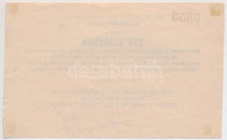 Zirc 1919. 10K "Zirczi Járási Takarékpénztár Pénztári-Jegye" T:II ragasztónyom
Hungary / ...