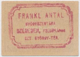 DN "Szegedi Gyógyszerész Testület" aprópénz helyettesítő jegye 10f értékben, hátoldalán &q...