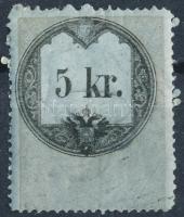 1858 5kr illetékbélyeg, használatlan