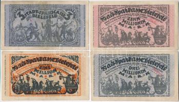 Németország / Weimari Köztársaság / Bielefeld 1923. 7db szükségpénz, perforáltak T:III,III-  Germany / Weimar Republic / Bielefeld 1923. 7pcs of necessity notes, all perforated C:F,VG