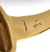 Arany (18 K) gyűrű orosz cári címerrel, gyémánt és brill kövekkel kirakva, zománc berakással, jelzet...