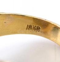 Arany (18 K) gyűrű orosz cári címerrel, gyémánt és brill kövekkel kirakva, zománc berakással, jelzet...