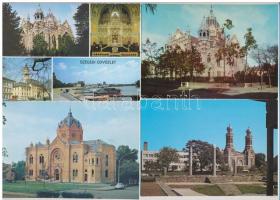 8 db MODERN megíratlan képeslap magyar zsinagógákról (Szombathely, Kecskemét, több Szeged, Szolnok) / 8 MODERN unused postcards of Hungarian synagogues
