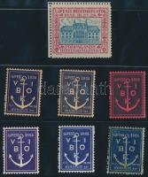 1932-1935 Újpesti bélyeggyűjtők 7 klf levélzáró