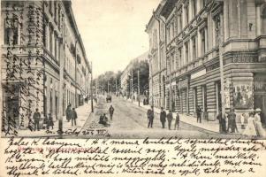 Marosvásárhely, Targu Mures; Bolyai utca, Pap Zsigmond és Bender üzlete / street view, shops