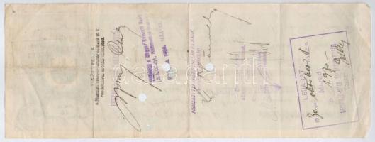 Szerencs 1930. 3db kitöltött váltó 2P-ről, bélyegzésekkel, lyukasztva T:III