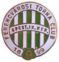 DN "Ferencvárosi Torna Club" zománcozott fém gomblyukjelvény (18mm) + 1975. évi zsebnaptár T:2