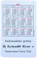 DN "Ferencvárosi Torna Club" zománcozott fém gomblyukjelvény (18mm) + 1975. évi zsebnaptár...