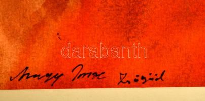 Nagy jelzéssel: Alakforma. Akvarell, papír, 32×20 cm