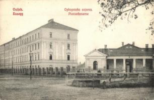 Eszék, Osijek, Esseg; Opkopnicka vojarna. Naklada Eugenije Pollak / Pionierkaserne / military barracks