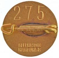 Németország ~1900. "Hamburger Tennis-Gilde" zománcozott jelvény, sorszámozott "275&qu...