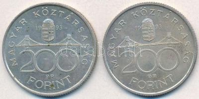 1993. 200Ft Ag "MNB" (2x) T:2