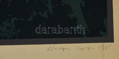 Ásztai Csaba (1948- ): Maradék, szitanyomat, papír, jelzett, számozott (14/15), felcsavarva, 43×37 c...