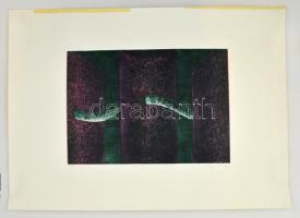 Nagy Imre Gyula (1941- ): Cím nélkül, szitanyomat, papír, jelzett, számozott (3/5), felcsavarva, 35×...