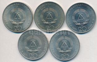 NDK 1971A 20M "Ernst Thälmann" (5x) T:1-,2 GDR 1971A 20 Mark "Ernst Thälmann" (5...