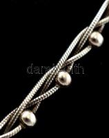 Ezüst(Ag) gyöngymintás fonott nyaklánc, jelzett, h: 44,5 cm, nettó: 19,1 g